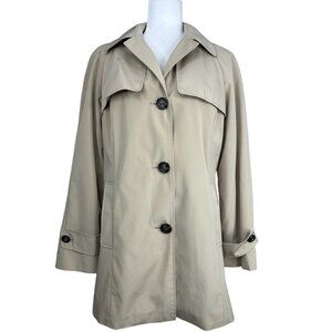 Calvin Klein Women’s Tan Contemporary Removable Lining Winter Trench Coat S/C40